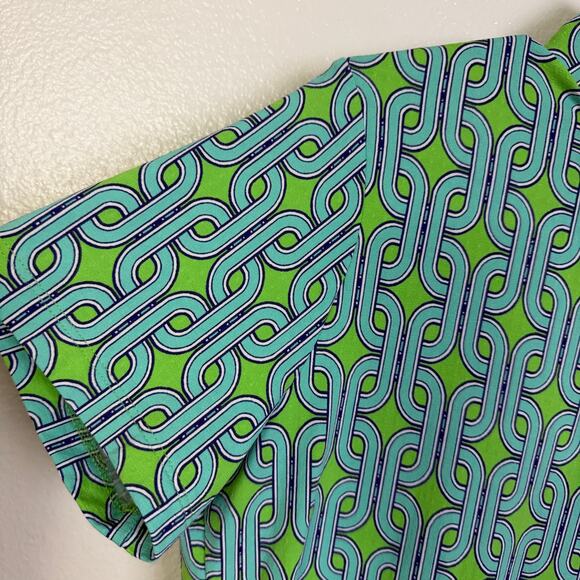 Ibkul Top Womens Medium Greenl 1/4 Zip Short Sleeve Golf Hiking Pattern UPF UV - Picture 3 of 9